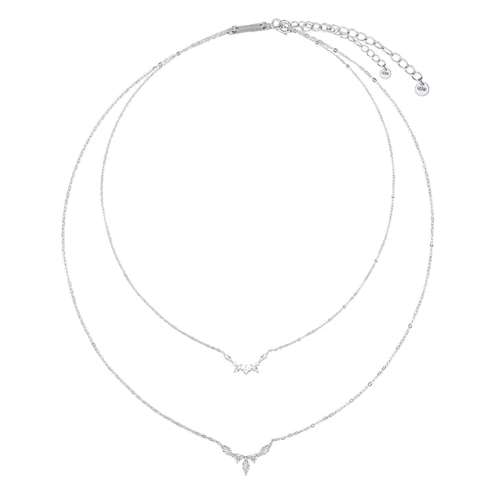 Gemstone Crown Layering Necklaces Set Sterling Silver