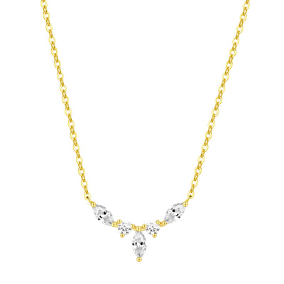 Gemstone Crown Necklace Sterling Silver Gold