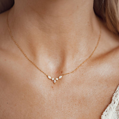 Gemstone Crown Necklace Sterling Silver Gold