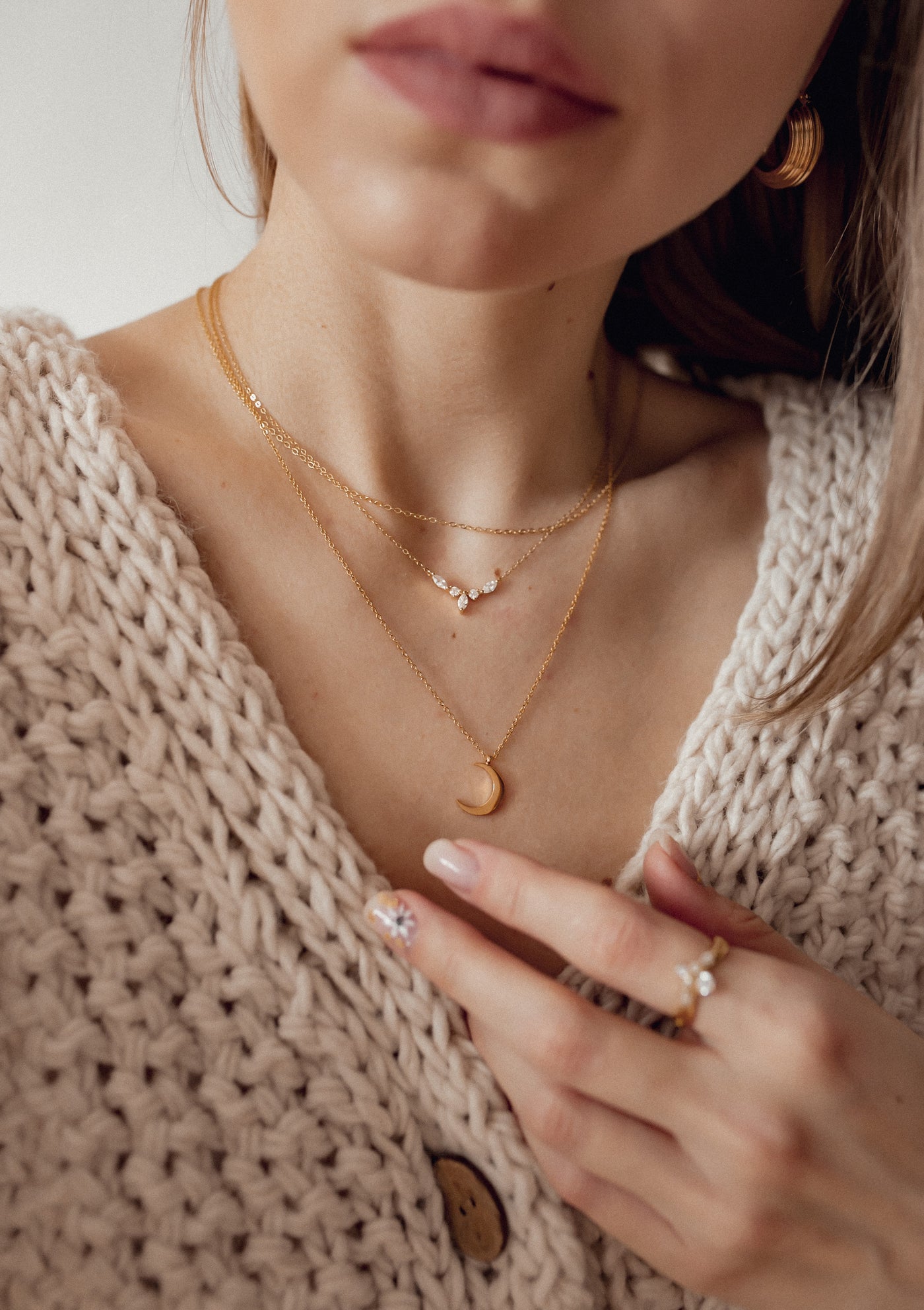 Gemstone Crown Necklace Sterling Silver Gold