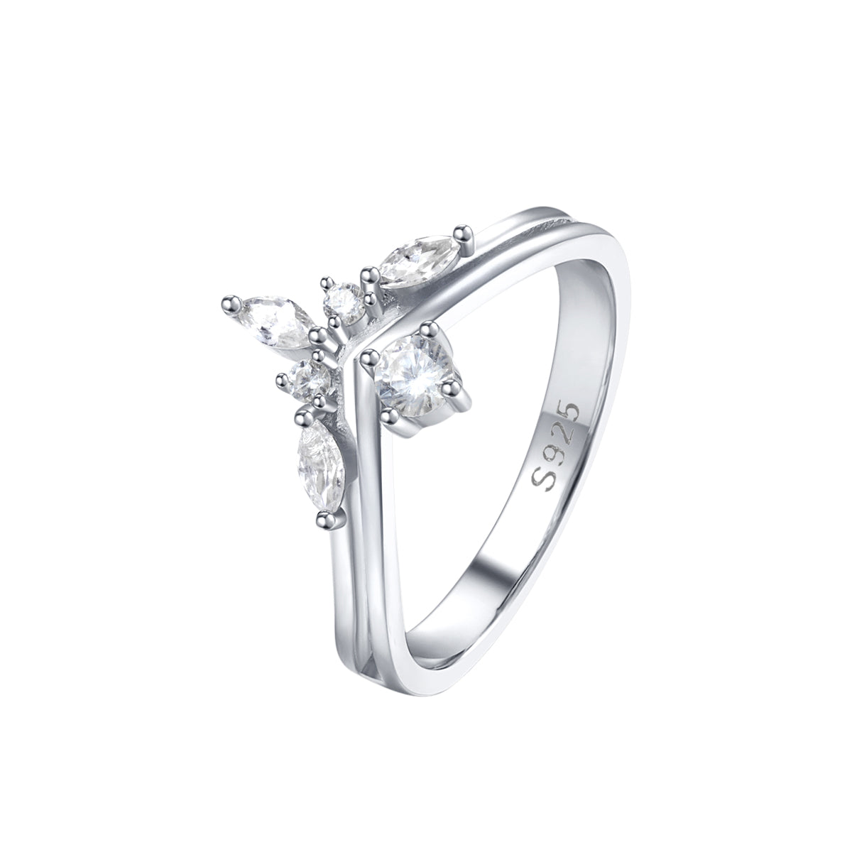 Gemstone Crown Ring Sterling Silver