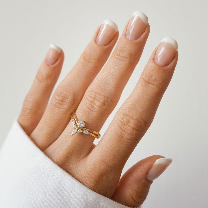Bague Couronne Pierre Précieuse Argent Massif en Or