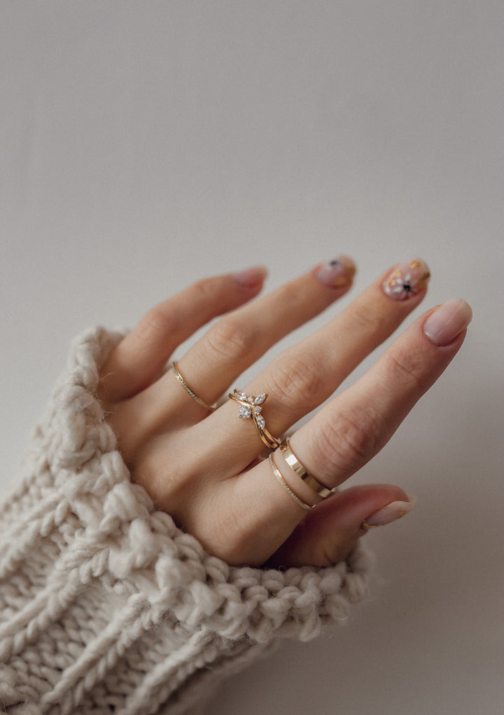 Bague Couronne Pierre Précieuse Argent Massif en Or