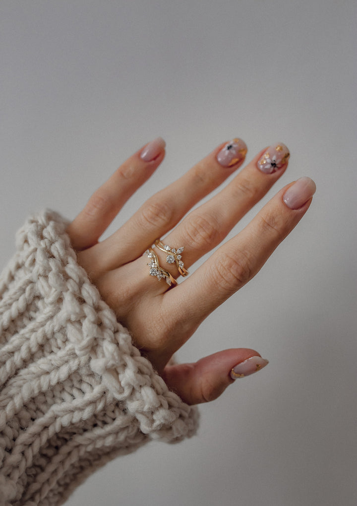 Bague Couronne Pierre Précieuse Argent Massif en Or