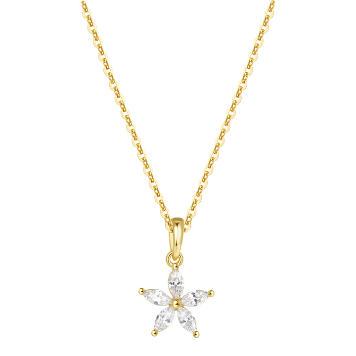 Gemstone Daisy Chain Necklace Sterling Silver Gold