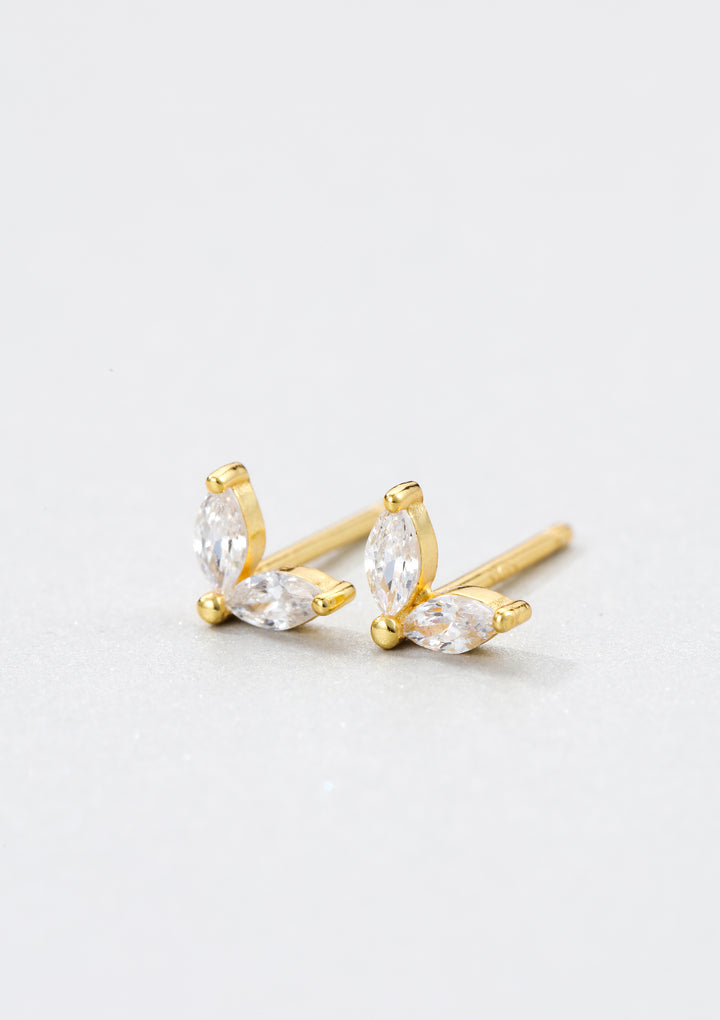 Zirkon Leuchtkäfer Ohrstecker aus Sterlingsilber in Gold