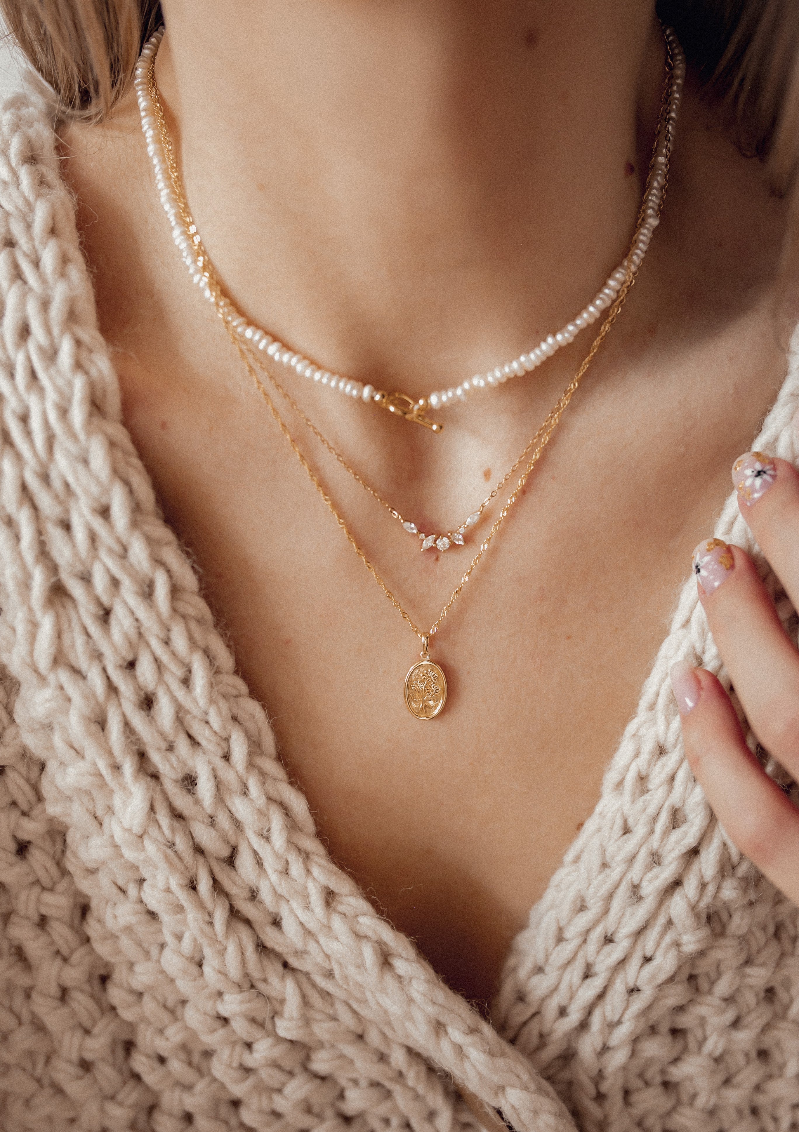 Fireworks Zirkonia Kette Vergoldeter Sterlingsilber