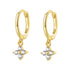 Gemstone Huggie Earrings Sterling Silver Gold