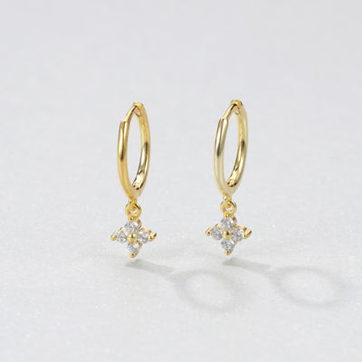 Pendientes Huggie con Gema de Plata de Ley 925