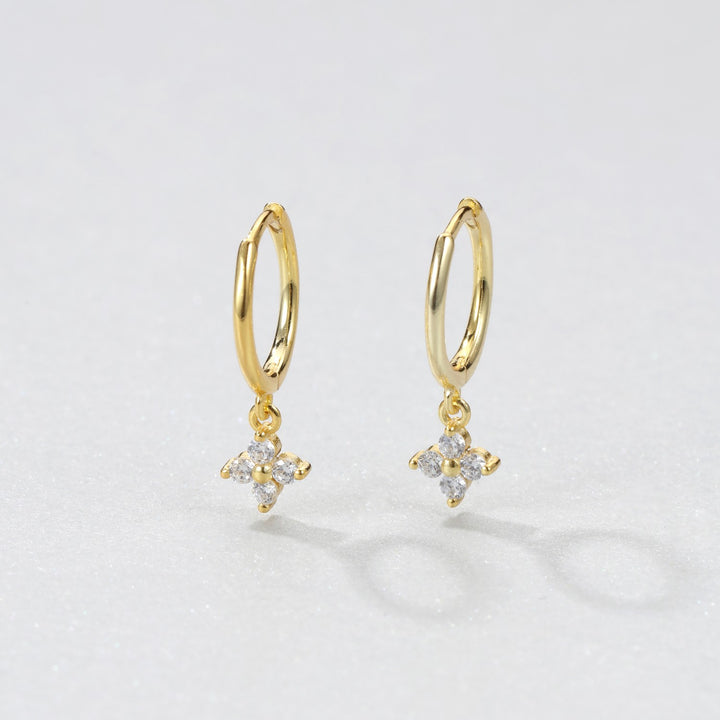 Gemstone Huggie Earrings Sterling Silver