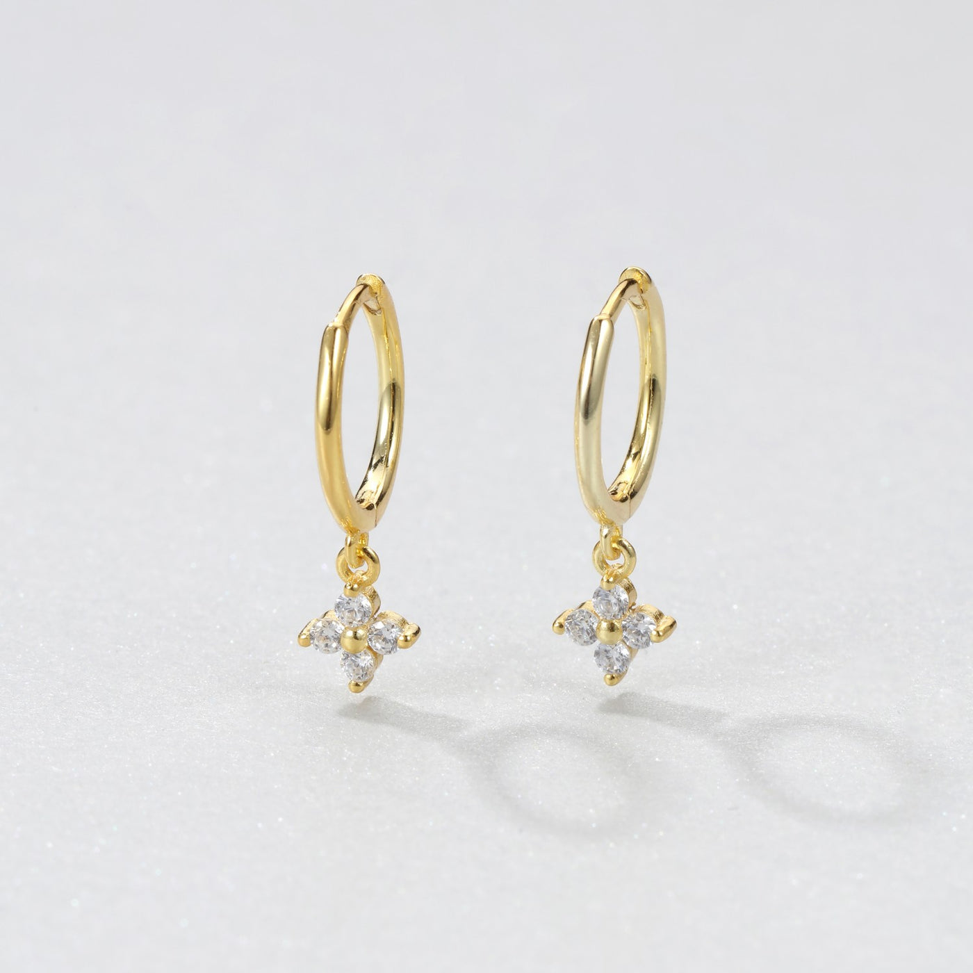 Gemstone Huggie Earrings Sterling Silver Gold