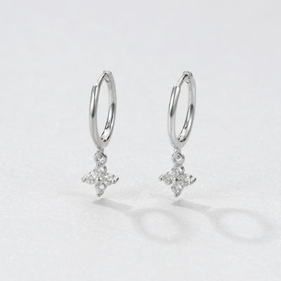 Pendientes Huggie con Gema de Plata de Ley 925