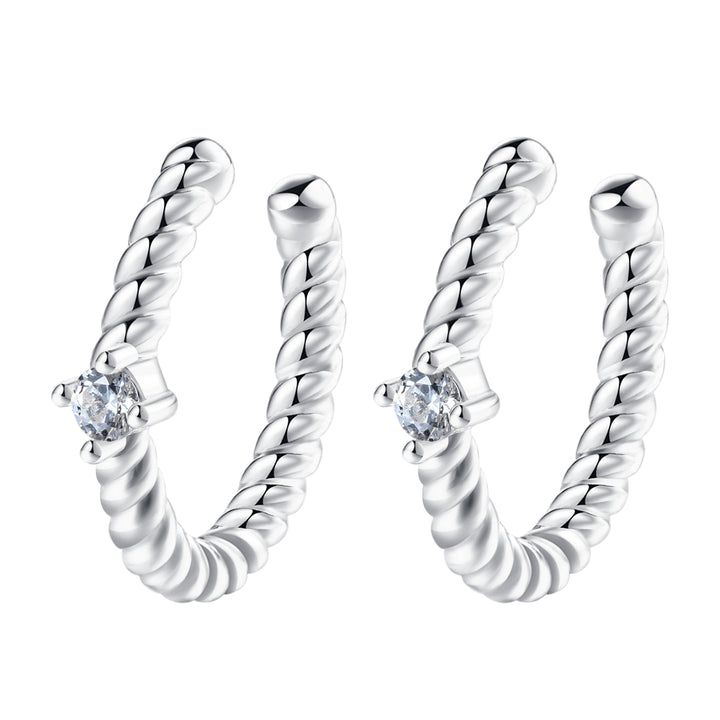 Gemstone Twist Ear Cuff Sterling Silver