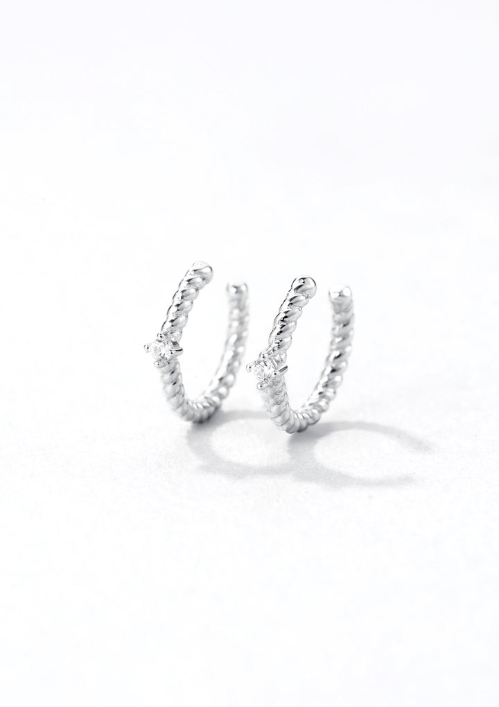 Zirkonia Ear Cuff Kordeldesign Sterlingsilber