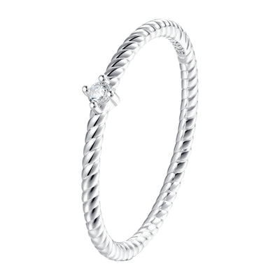 Gemstone Twist Ring Sterling Silver