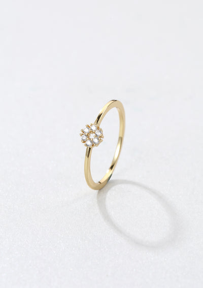 Glitter Circle Ring Sterling Silver Gold