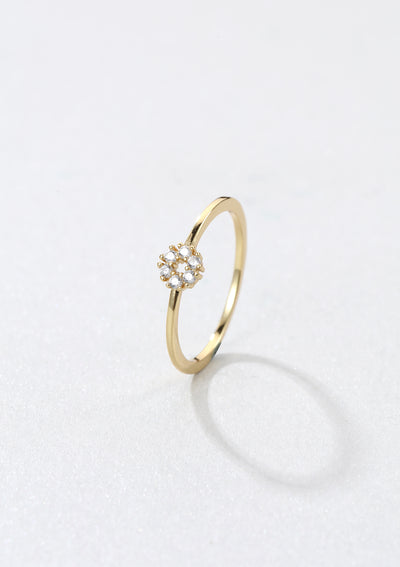 Glitter Circle Ring Sterling Silver Gold