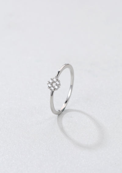 Glitter Circle Ring Sterling Silver