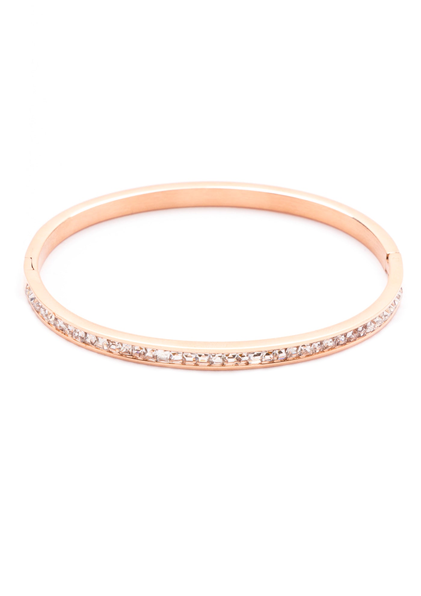 Brazalete Rígido con Brillo en Oro Rosa