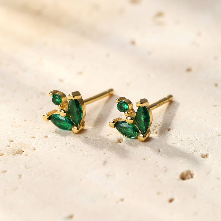Boucles d'oreilles Luciole Gemme Verte Argent Sterling