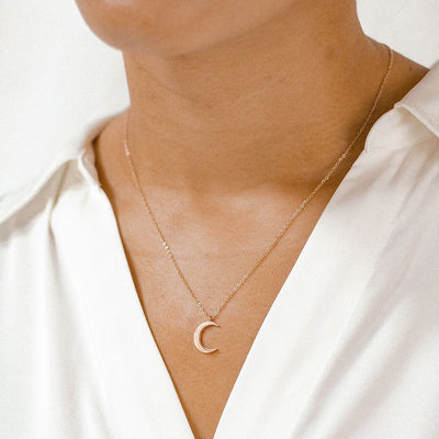 Half Moon Delicate Necklace Rose Gold