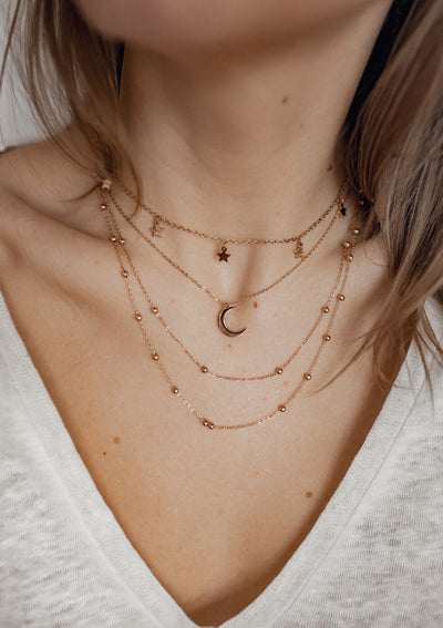 Half Moon Delicate Necklace Rose Gold