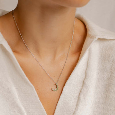 Half Moon Delicate Necklace Silver