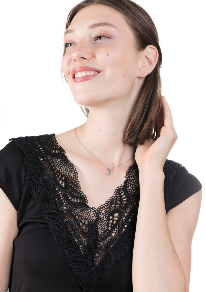 Half Moon Delicate Necklace Silver