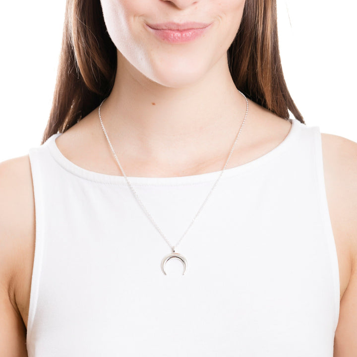 Collar Media Luna en Plata