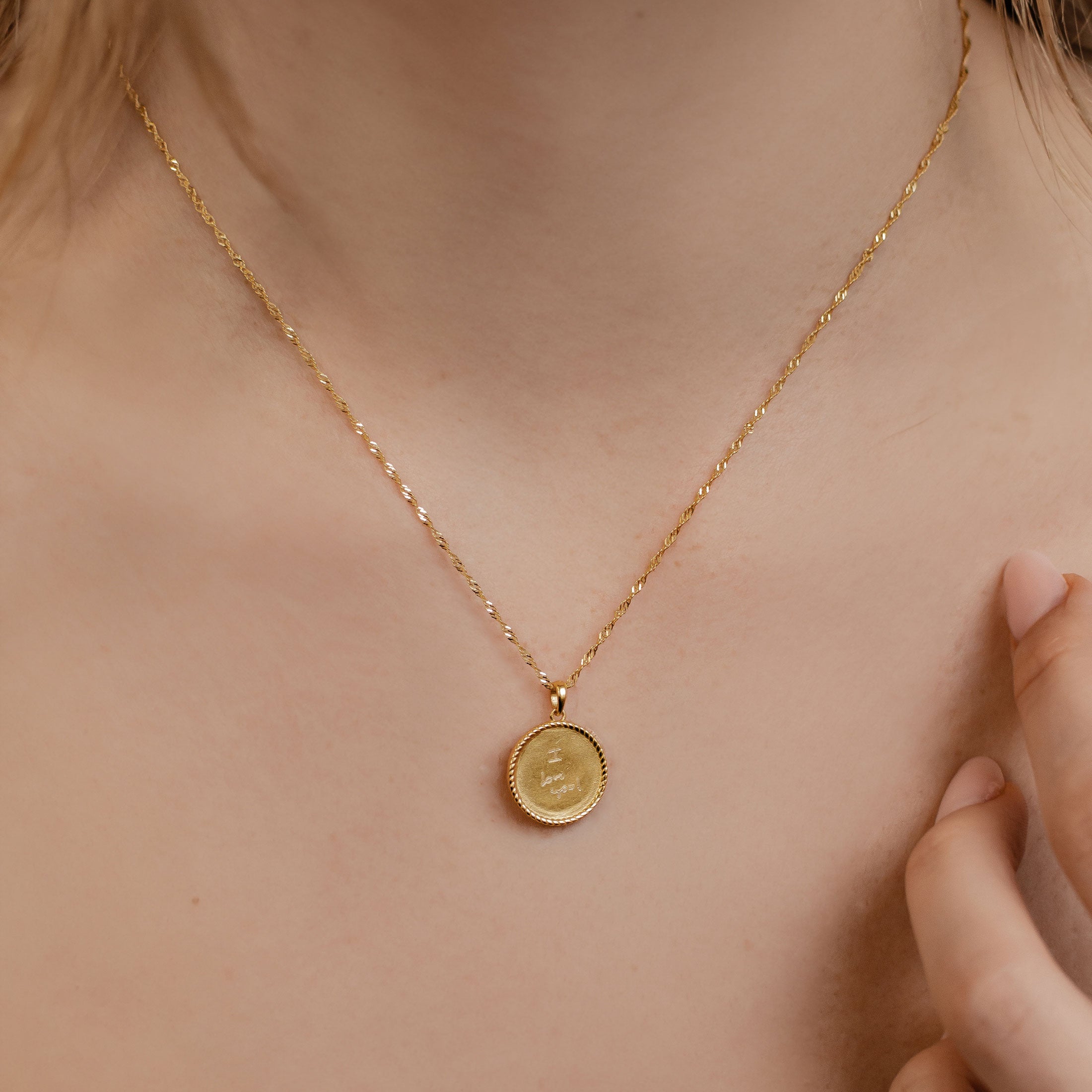 Handschrift Anhänger Kette aus Sterlingsilber