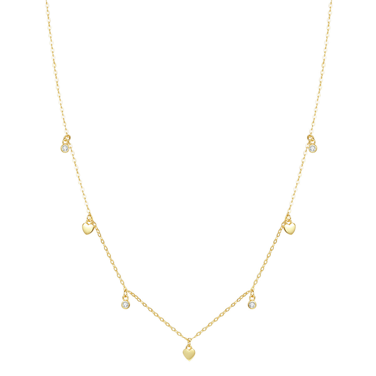 Collar de Colgante Corazón Plata de Ley 925 en Oro