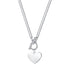 Collier Breloque Coeur Chaîne T-Barre en Argent