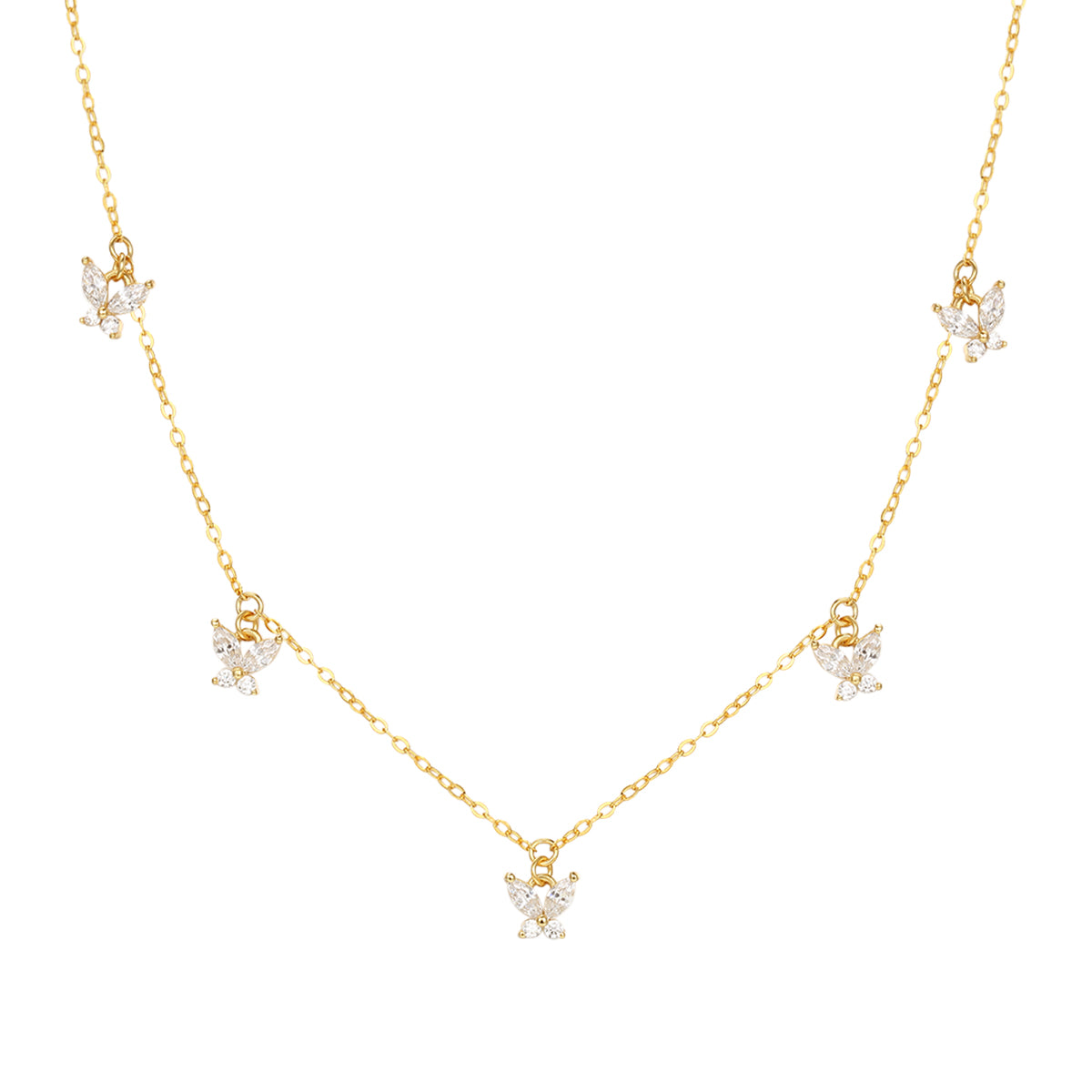 Collar con Colgante Mariposa de Gema Plata de Ley 925