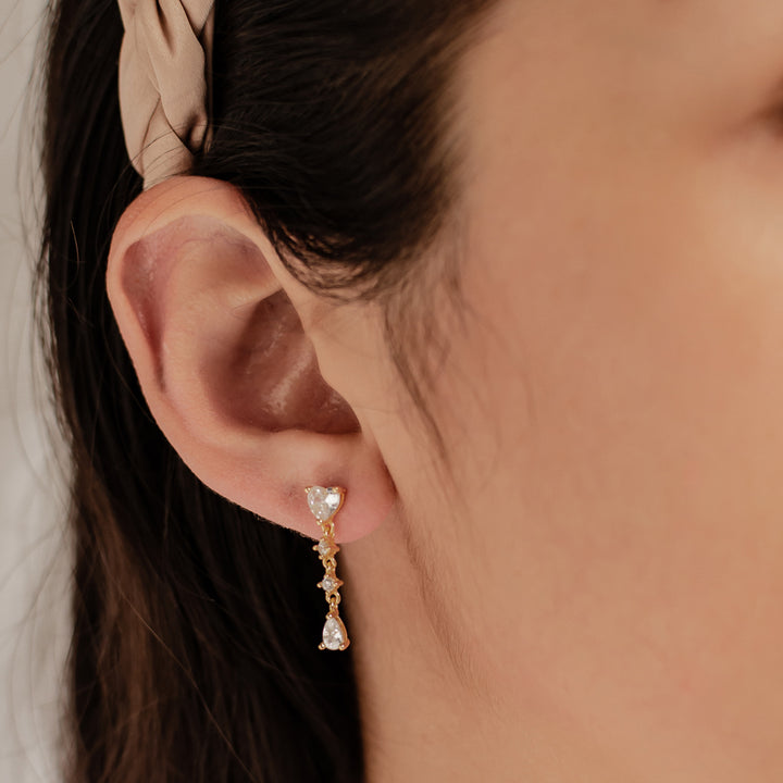 Boucles d’Oreill Goutte Cœur Argent Sterling