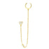 Pendientes Ear Cuff Corazón Plata de Ley 925 en Oro