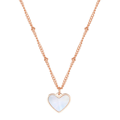 Muschelschale Herz Kette in Rosegold