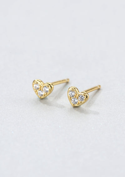 Clous d'Oreilles Coeur Sterling Argent en Or