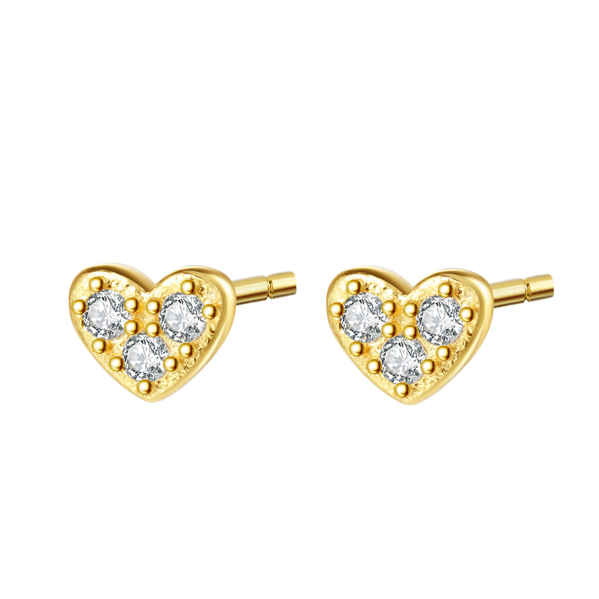 Clous d'Oreilles Coeur Sterling Argent en Or