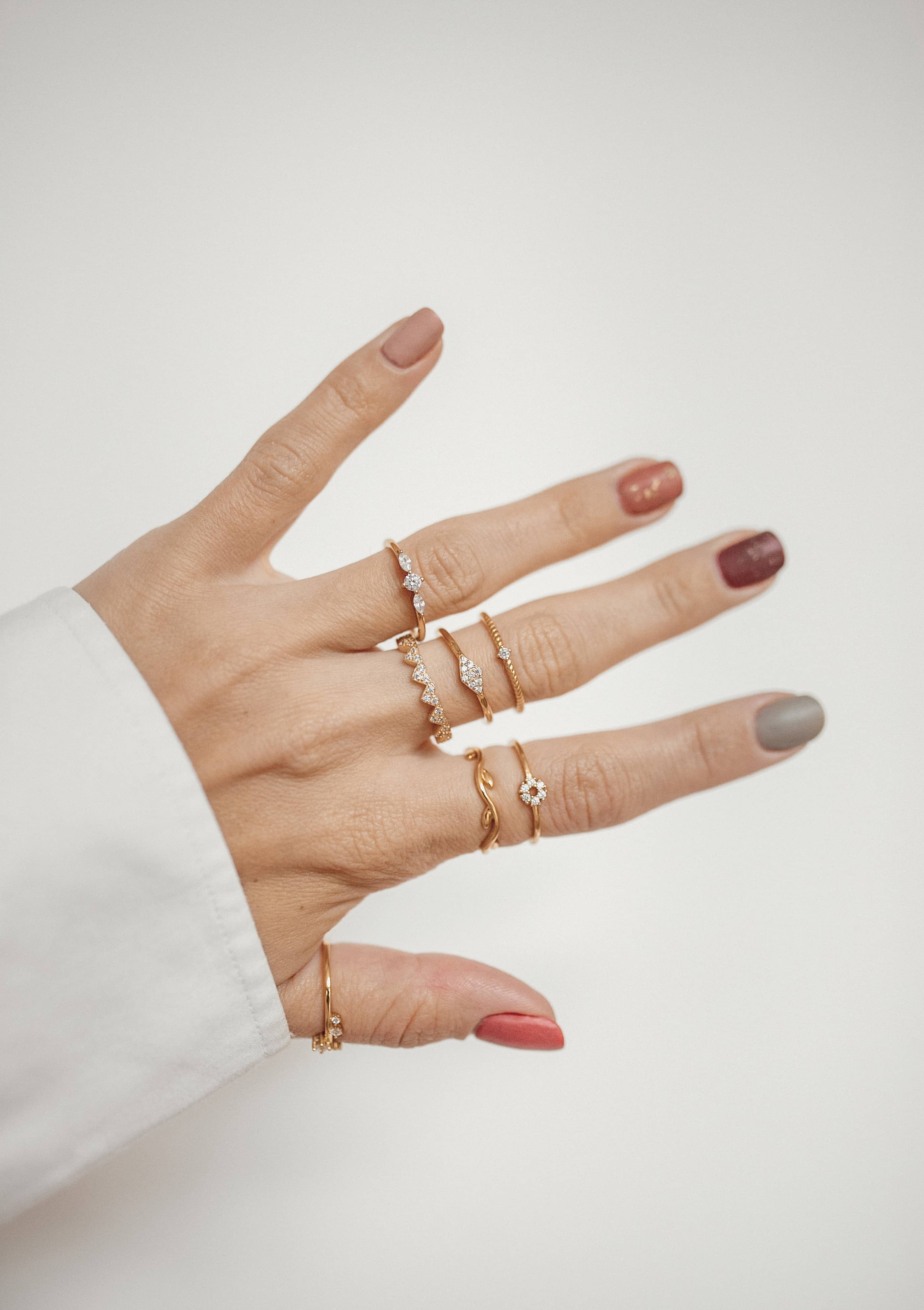 Holding Hearts Ring Sterling Silver Gold