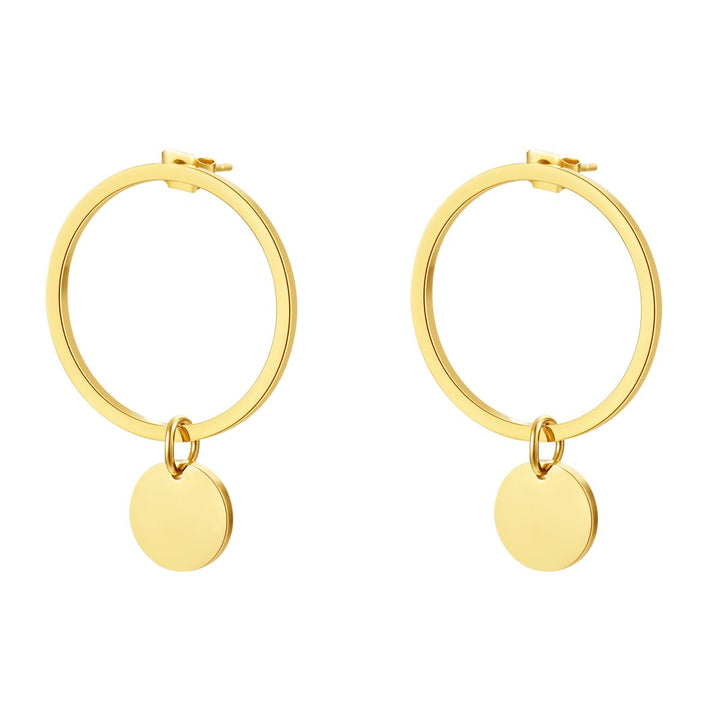 Pendientes de Círculo y Aro en Oro