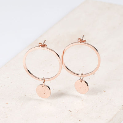 Créoles Cercle et Cerceau Or Rose