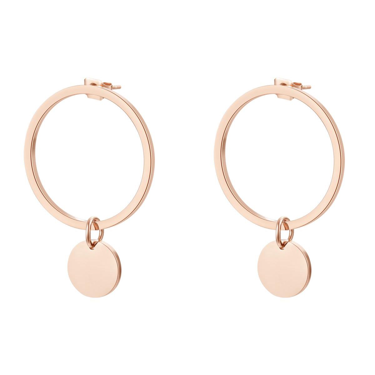 Créoles Cercle et Cerceau Or Rose