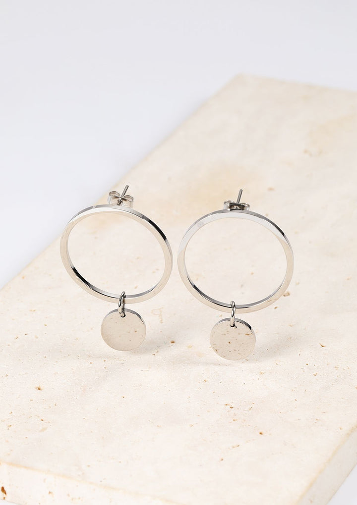 Pendientes de Círculo y Aro en Plata