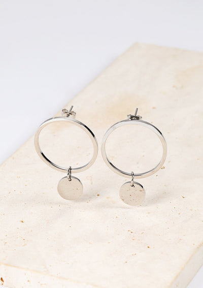Hoop Circle Earrings Silver