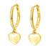 Love Heart Huggie Earrings Sterling Silver Gold