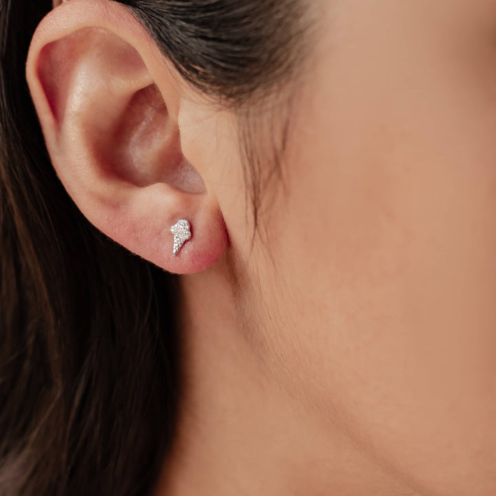 Ice Cream Cone Stud Earring Sterling Silver