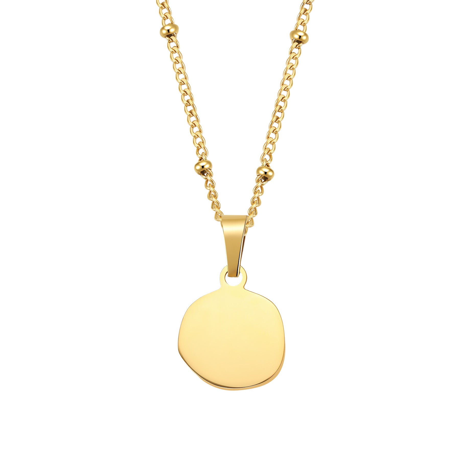 Irregular Disc Pendant Necklace Waterproof
