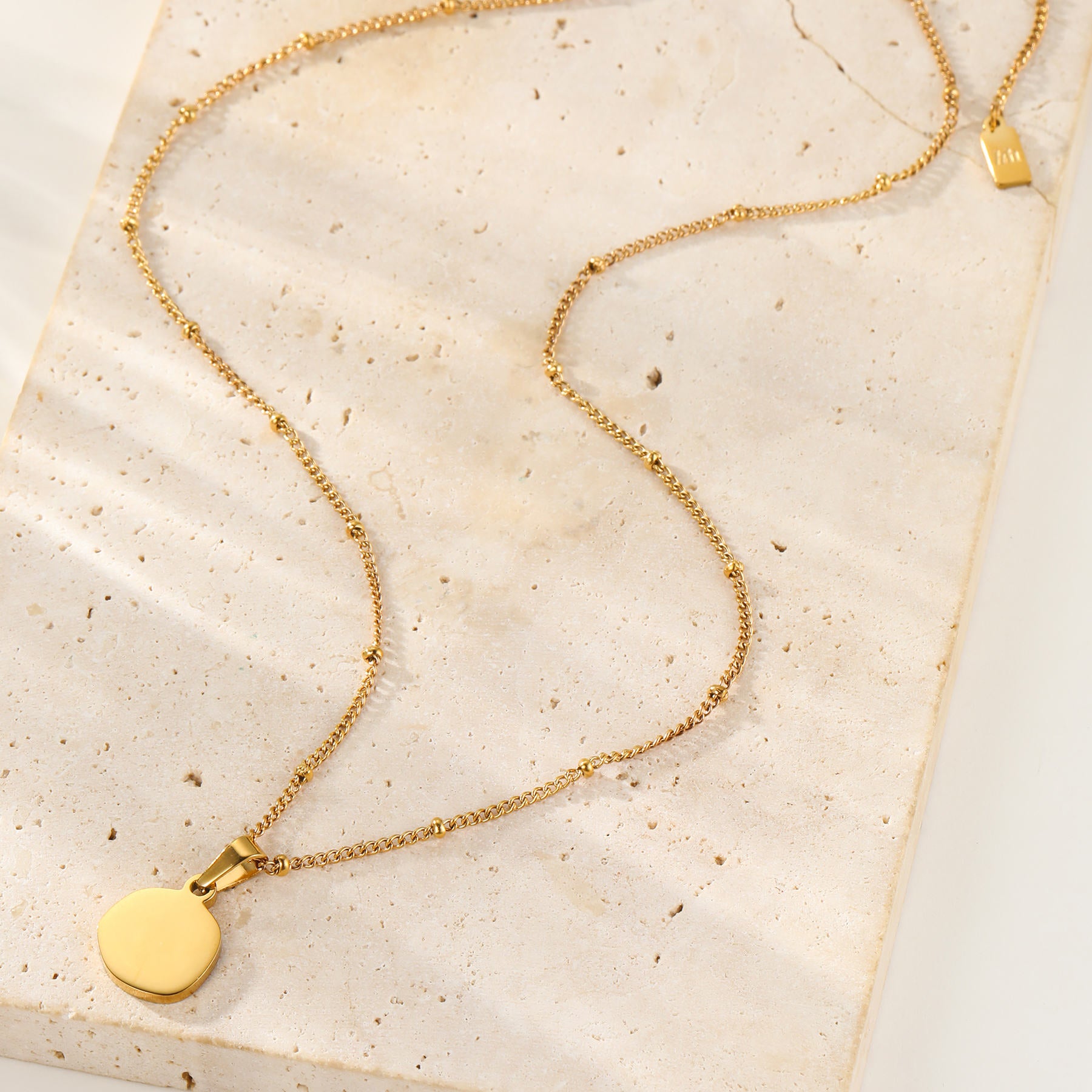 Irregular Disc Pendant Necklace Waterproof