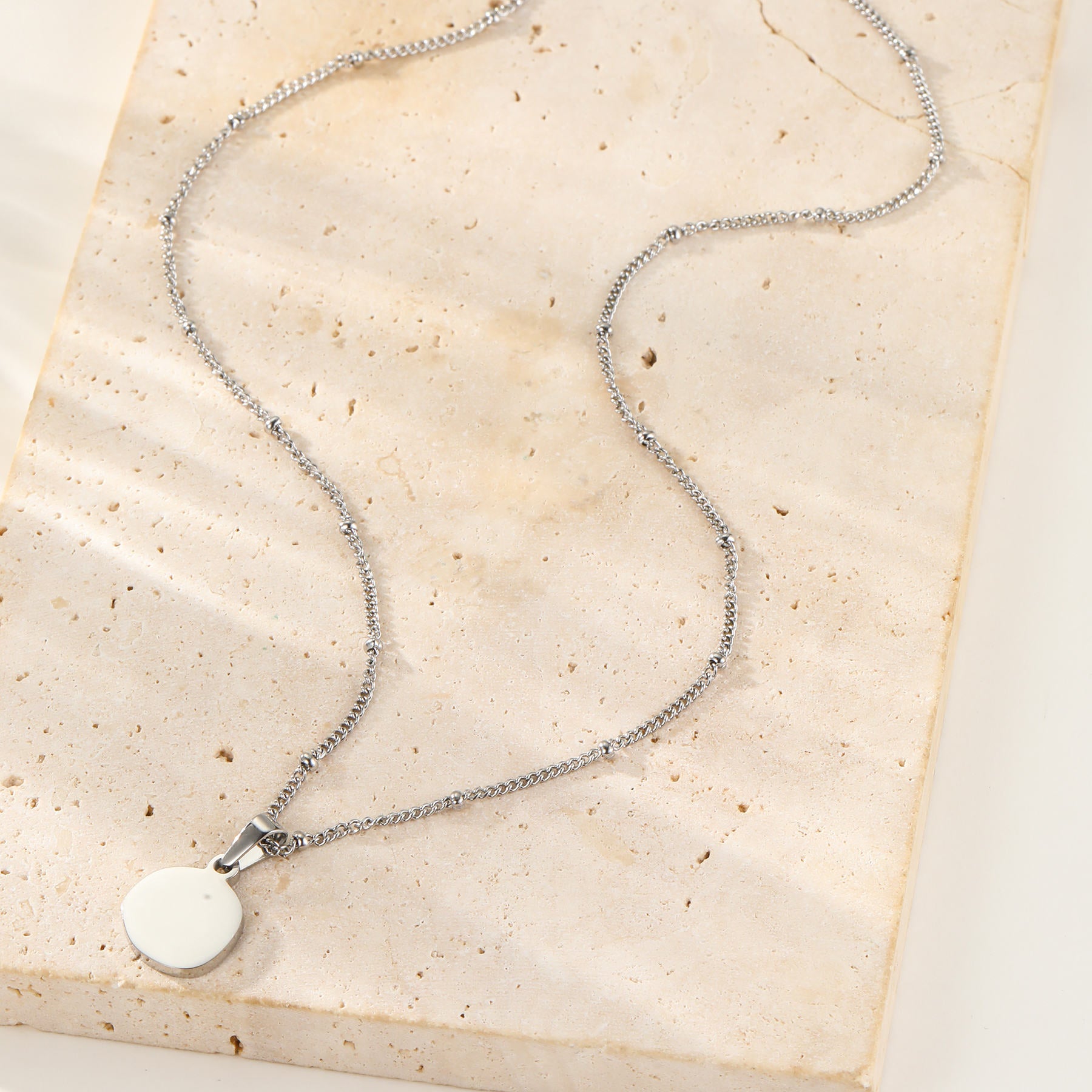 Irregular Disc Pendant Necklace Waterproof