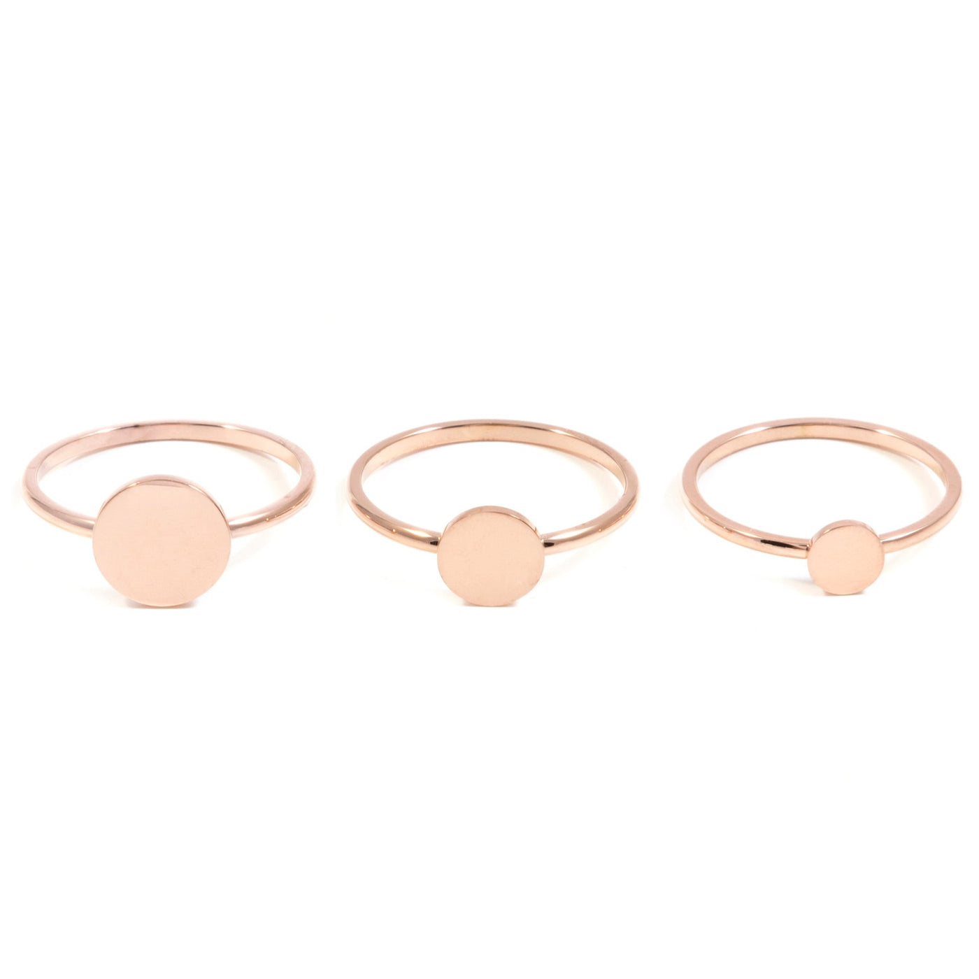 Joy Rose Gold Circle Ring Set